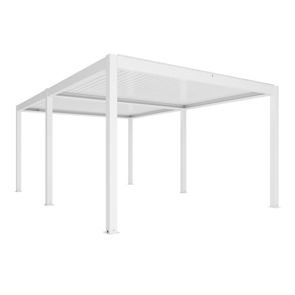 GazeboMate Aluminum Louvre Gazebo Pergola 3.6M x 7.2M Black/White Click & Collect