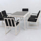 Vito 7 Piece Dining Set: White Aluminium Designer Outdoor Living Set