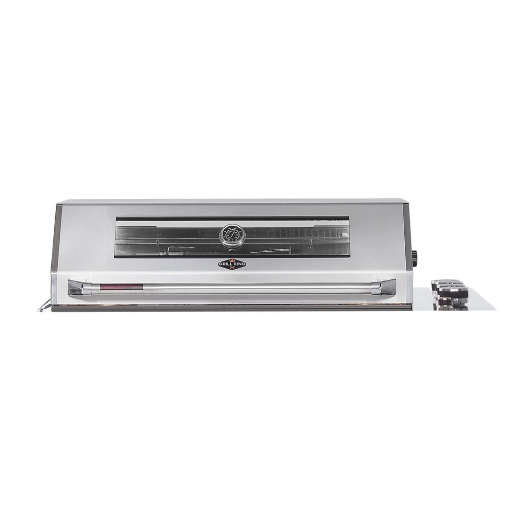 Grill King 4 Burner Drop In Flat Hood BBQ | 304 Grade Designer Stainless Steel Drop In Unit