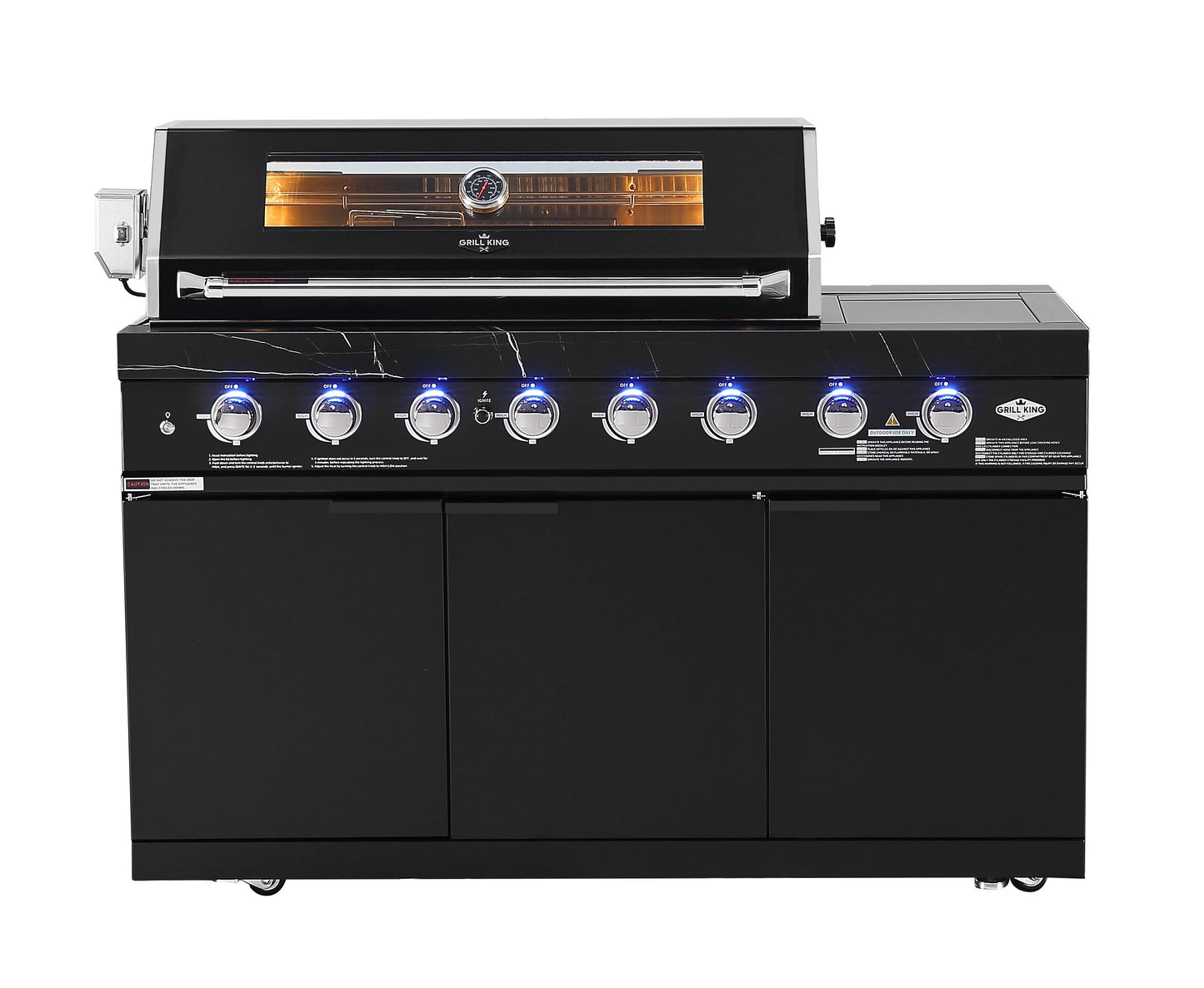 Rockpool 6 Burner + Wok BBQ Module (Fridge Sink Sold Seperate)- LPG BBQ Inc Rotisserie & BBQ Covers.