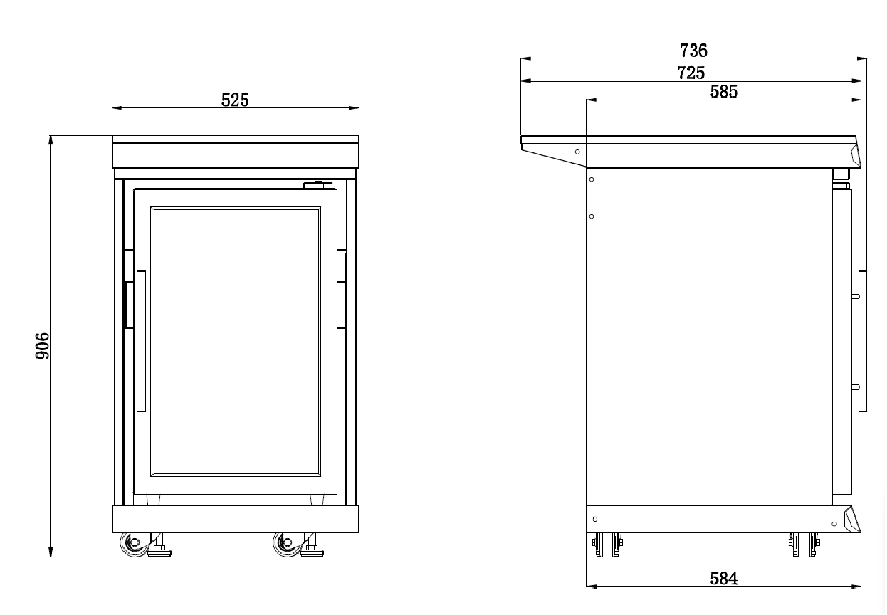 Single Fridge Module Suits Kingsley BBQ Kitchen | Black Stainless Steel Cabinet Stone Benchtops