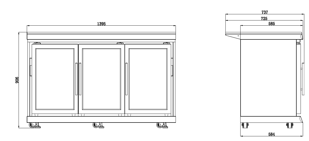 Kingsley Triple Fridge Module – Suits Kingsley BBQ Kitchen Inc. | Triple-Glazed Bar Fridge