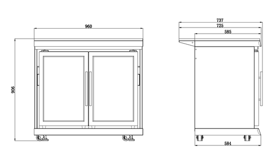 Kingsley Twin Fridge Module – Suits Kingsley BBQ Kitchen Inc. | Triple-Glazed Bar Fridge