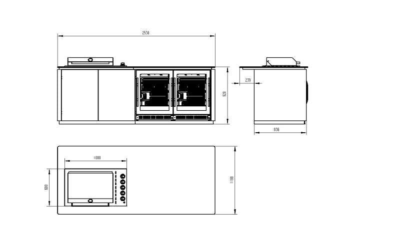 Grill King Bella 4B Drop In | Twin Fridge Alfresco Outdoor BBQ Kitchens Island High Grade White Stone Designer BBQ Inc 2 DR Fridge, Rear Infrared Burner, Rotisserie & BBQ Cover