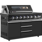 Kingsley 6-Burner Outdoor BBQ Kitchen + 2DR Tropical Fridge