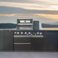 Rockpool Black 4B + Wok L Shape Outdoor Kitchen BBQ Package Black Stone + 2DR Fridge, 2DR Sink, 1DR Cupboard