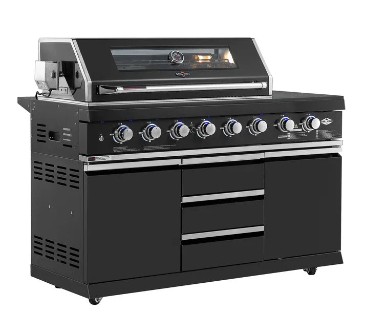 Grill King Kingsley 6 Burner + Wok BBQ Module - LPG Inc Rotisserie & BBQ Cover