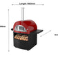 Grill King Hybrid Gas & Wood-fire 30” Pizza Oven, Heavy Duty Black Stainless Steel, Side & Front Bench