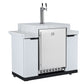 Rockpool White 6B + 188L Kegerator : Designer Outdoor Kitchen BBQ Package Inc Wok Burner, Fridge, Sink, Rotisserie & BBQ Covers.