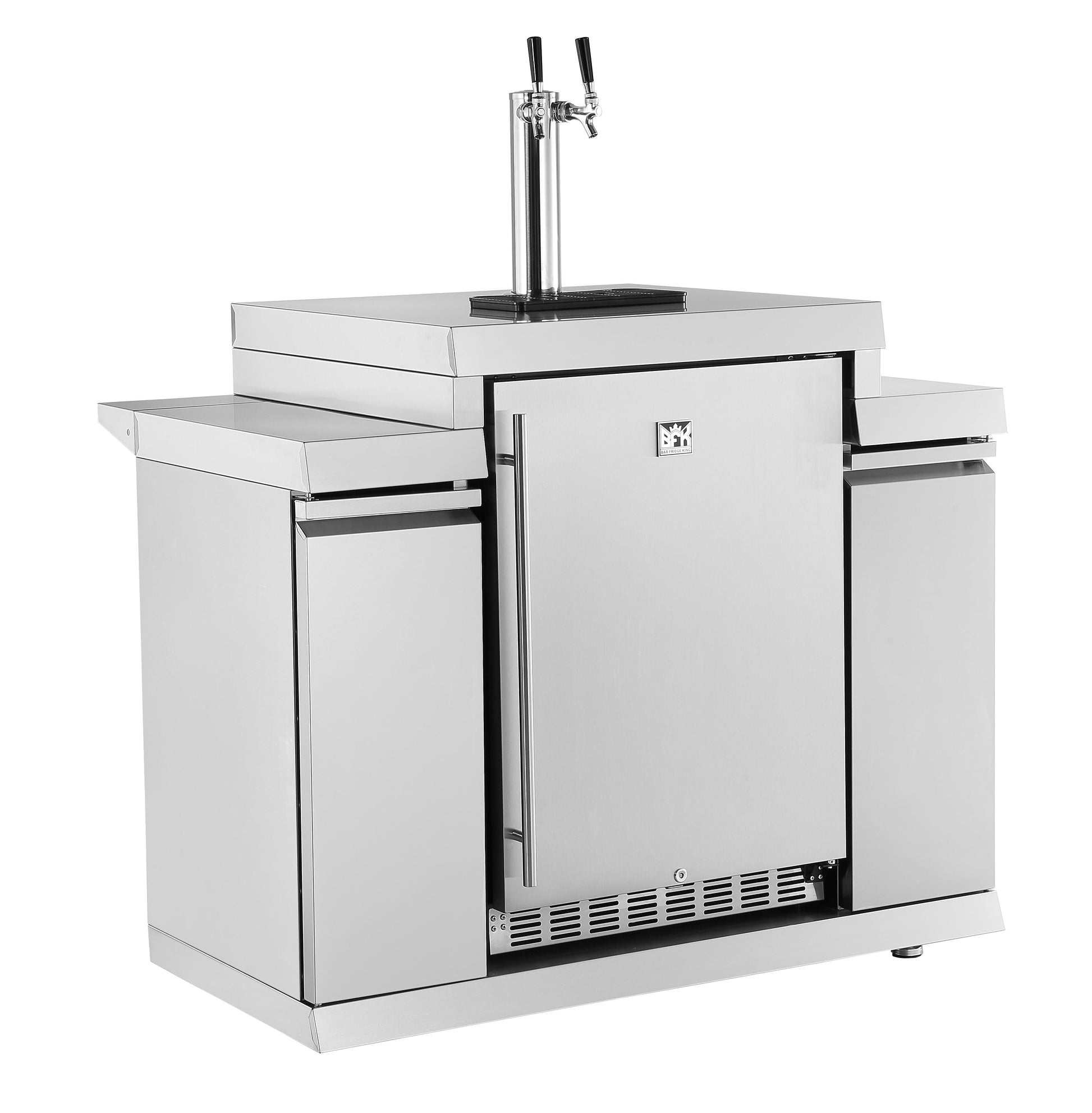 188L Kegerator Suits Grill King BBQ Kitchens Inc Stainless Steel Cabinetery, Stone Bench, Adjustable Legs & Castor Wheels