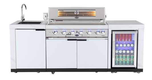 Rockpool 6B Non Wok BBQ Module - LPG, Inc Rotisserie, Covers