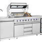 304 Stainless Steel 6-Burner + Wok BBQ Module - LPG Ready, Rotisserie & Covers Included