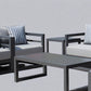 AluLux Hampton Elegance: Premium Black Aluminum Outdoor Lounge Set