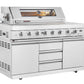 Hurricane 6-Burner Outdoor Kitchen: Stainless Steel, Fridge, Sink, Wok & Rear Infrared Burner