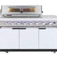 Rockpool 6B + Wok (BBQ Module Only) White Designer 6 Burner Outdoor BBQ Kitchen (BBQ Only Fridge Sink Sold Seperate) - LPG Inc Rotisserie & BBQ Cover