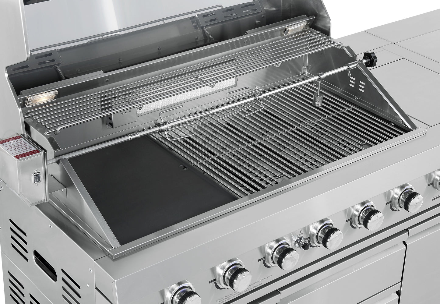 Hurricane 6-Burner Outdoor Kitchen: Stainless Steel, Fridge, Sink, Wok & Rear Infrared Burner