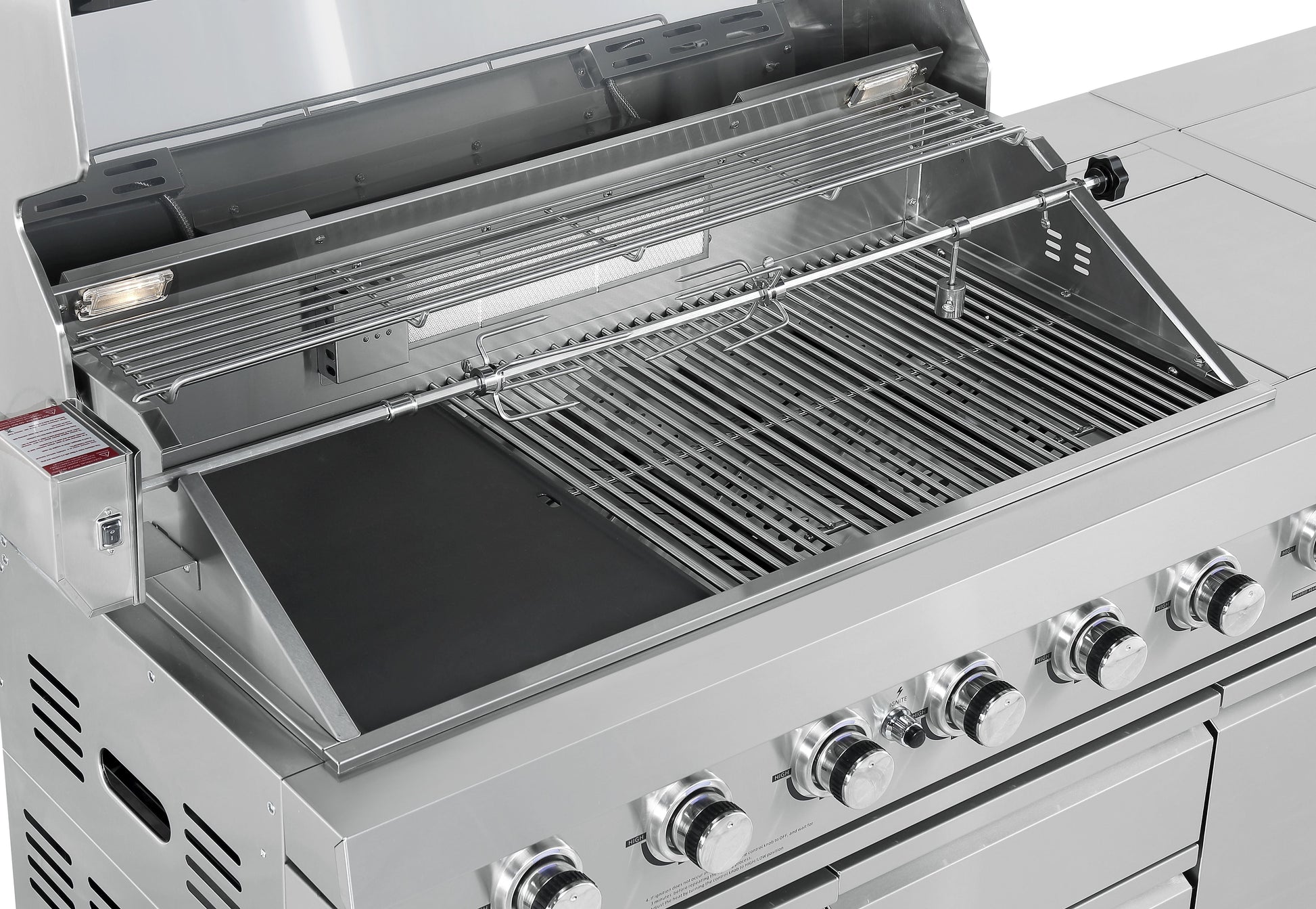 Hurricane 6-Burner Outdoor Kitchen: Stainless Steel, Fridge, Sink, Wok & Rear Infrared Burner