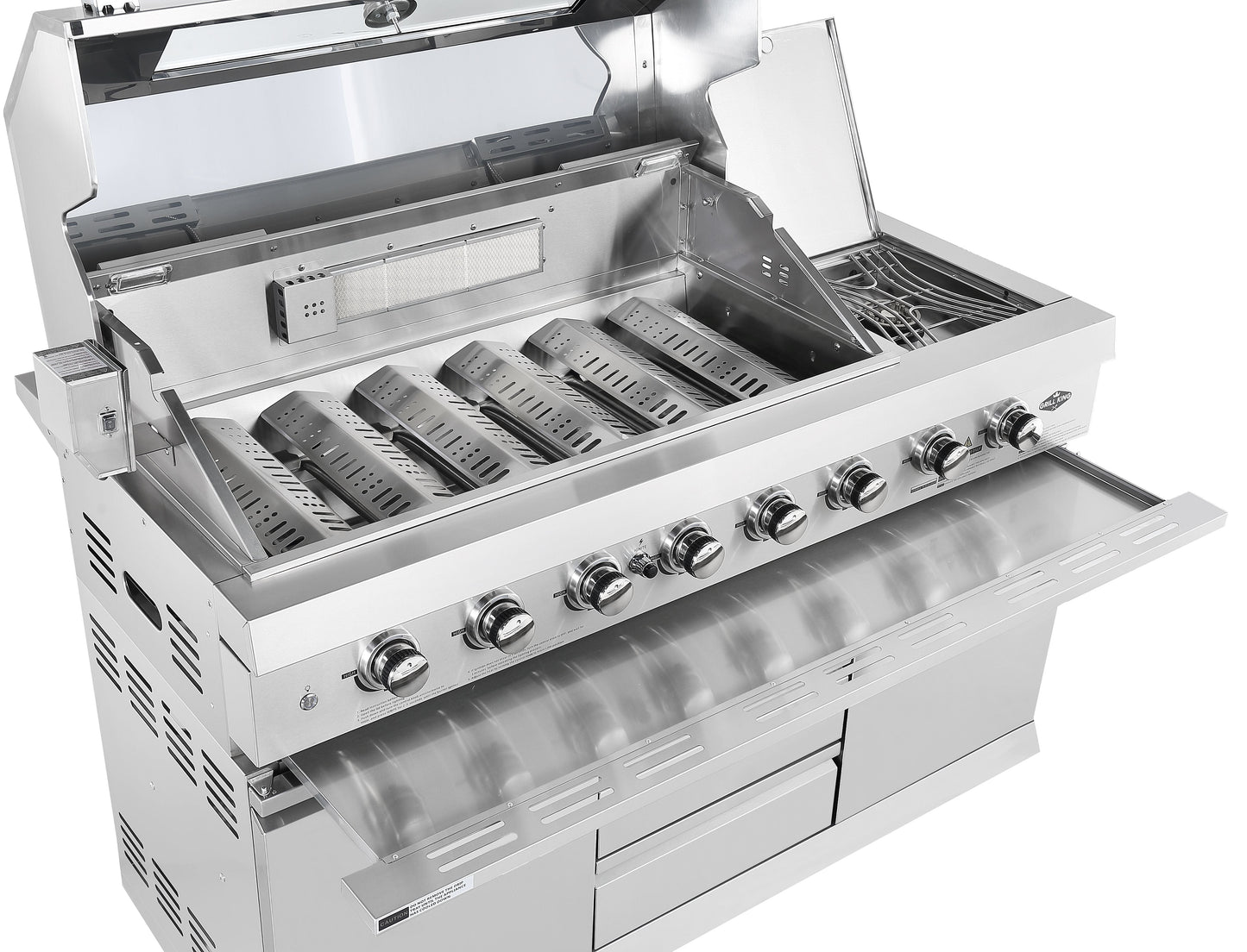 304 Stainless Steel 6-Burner + Wok BBQ Module - LPG Ready, Rotisserie & Covers Included