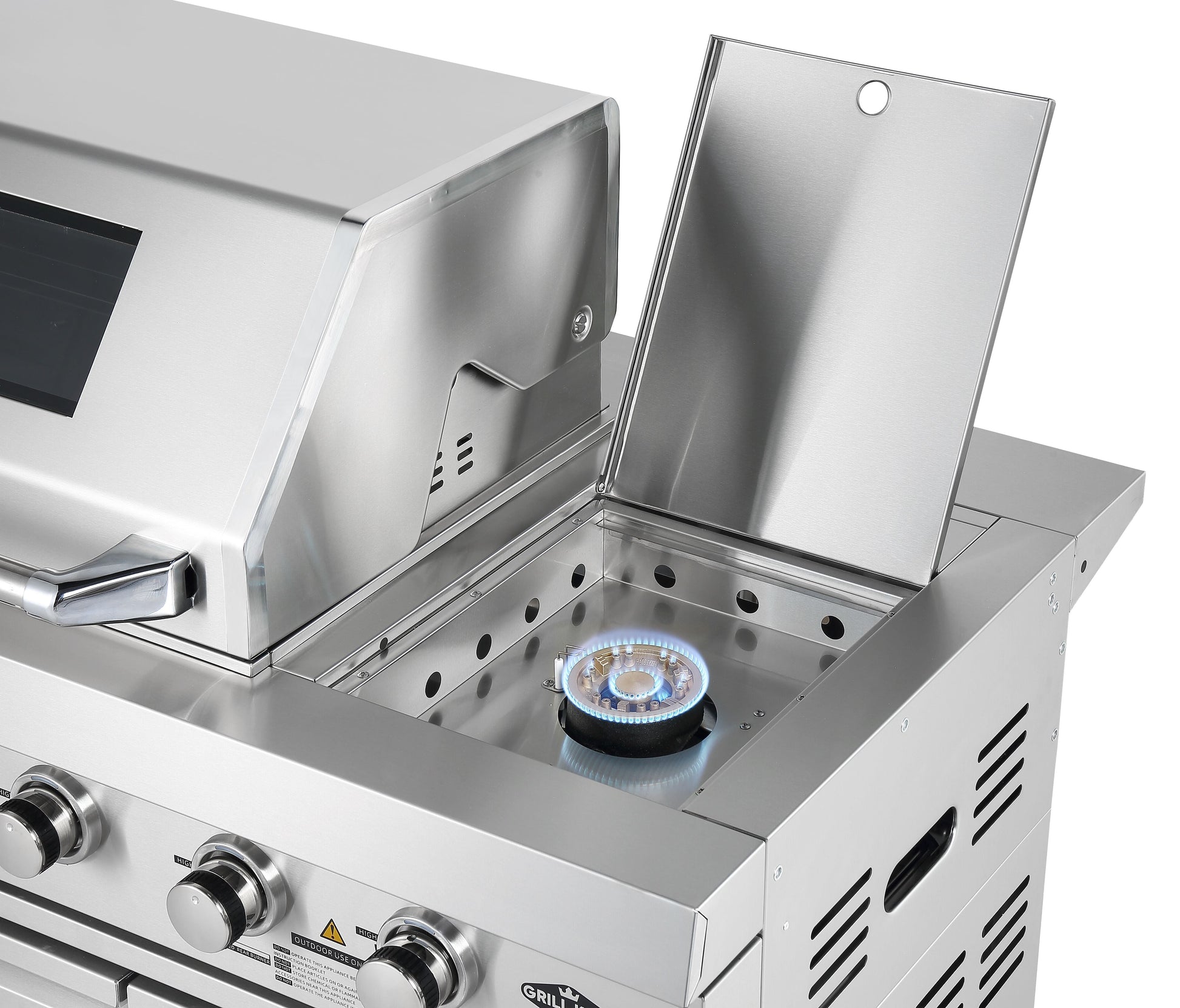 Hurricane 6-Burner Outdoor Kitchen: Stainless Steel, Fridge, Sink, Wok & Rear Infrared Burner