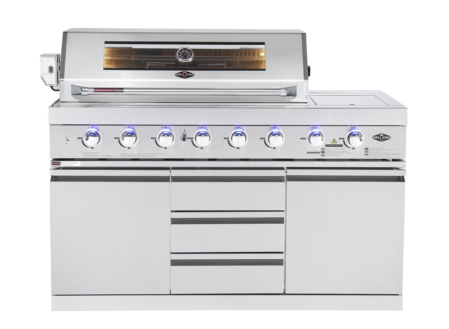 304 Stainless Steel 6-Burner + Wok BBQ Module - LPG Ready, Rotisserie & Covers Included