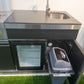 Charcoal Felix 4B + Wok Designer BBQ Kitchen 2.8M: Fridge, Faucet, Sink, Side Wok, Storage Cupboard, Stone Benchtops