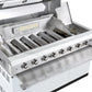 Rockpool 6B + Wok (BBQ Module Only) White Designer 6 Burner Outdoor BBQ Kitchen (BBQ Only Fridge Sink Sold Seperate) - LPG Inc Rotisserie & BBQ Cover