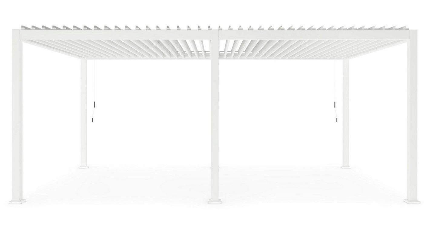 GazeboMate Aluminum Louvre Gazebo Pergola 3.6M x 7.2M Black/White Click & Collect