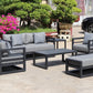 AluLux Hampton Elegance: Premium Black Aluminum Outdoor Lounge Set