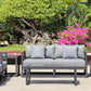 AluLux Hampton Elegance: Premium Black Aluminum Outdoor Lounge Set