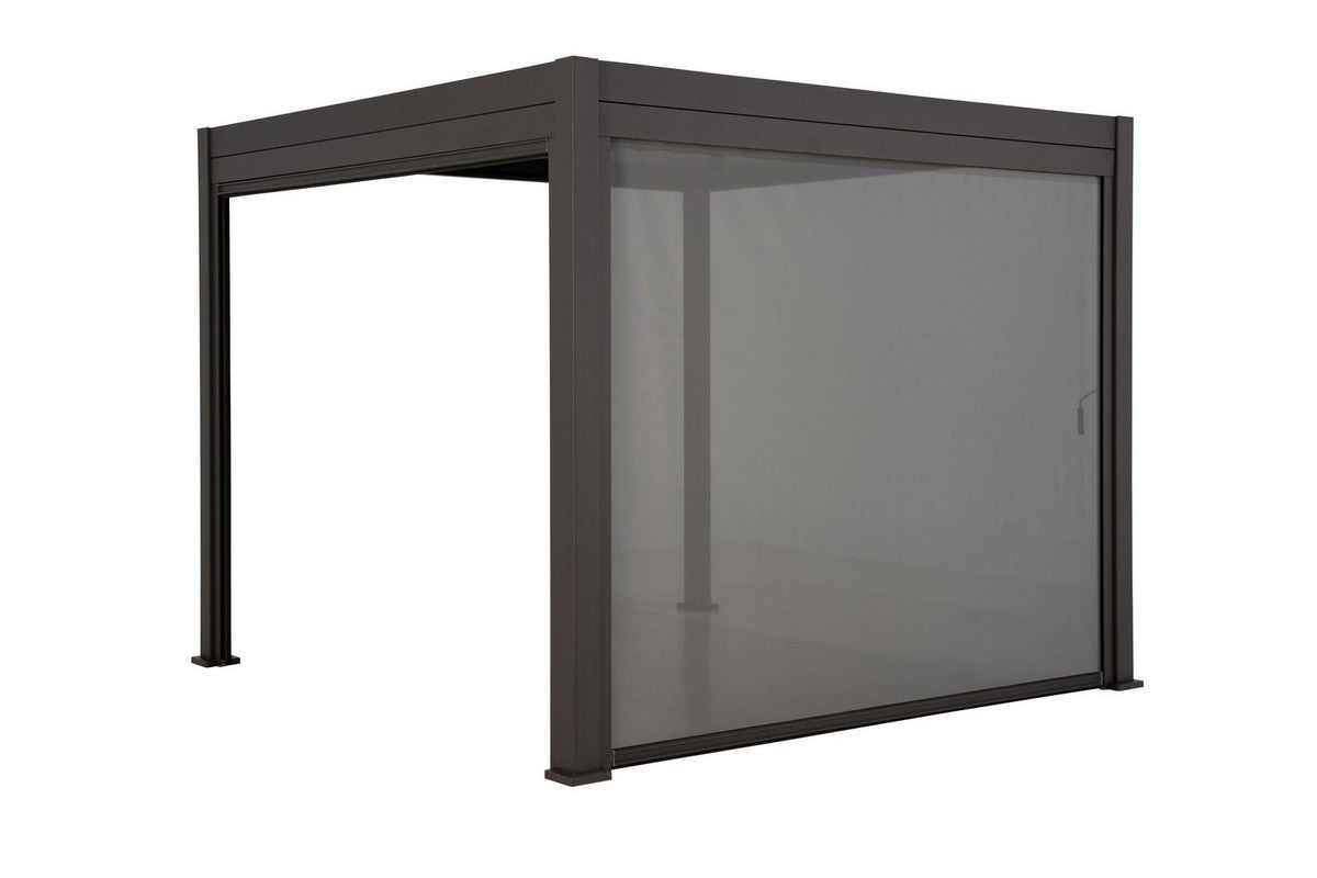 Retractable Pulldown Privacy Screen Charcoal/Black Suits GazeboMate Louvre Gazebos