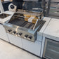 Floor Stock Rockpool White 4B: Designer Outdoor BBQ Kitchen Matt White Stone + White Doors, Fridge & Sink