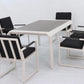 Vito 7 Piece Dining Set: White Aluminium Designer Outdoor Living Set