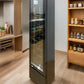 115L Commercial Skinny Upright Bar Fridge - Single Door, Black Stainless Steel, LED Lighting for Wine & Beverages