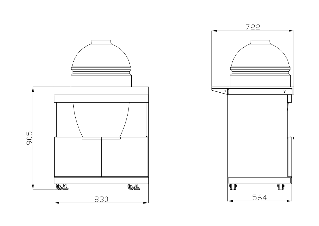 Rockpool Black 6B + 21” Kamado Smoker : Designer Outdoor Kitchen BBQ Package Inc Wok Burner, Fridge, Sink, Rotisserie & BBQ Covers