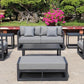 AluLux Hampton Elegance: Premium Black Aluminum Outdoor Lounge Set