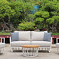 Maximus Aluminium Outdoor 4 Piece Lounge Set | White Aluminium + Cusions