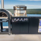 Rockpool 4B + 1DR Fridge & Cupboard Combo Designer Black Outdoor BBQ Kitchen Package inc Fridge, Sink Rear Infrared, Rotisserie, BBQ Cover