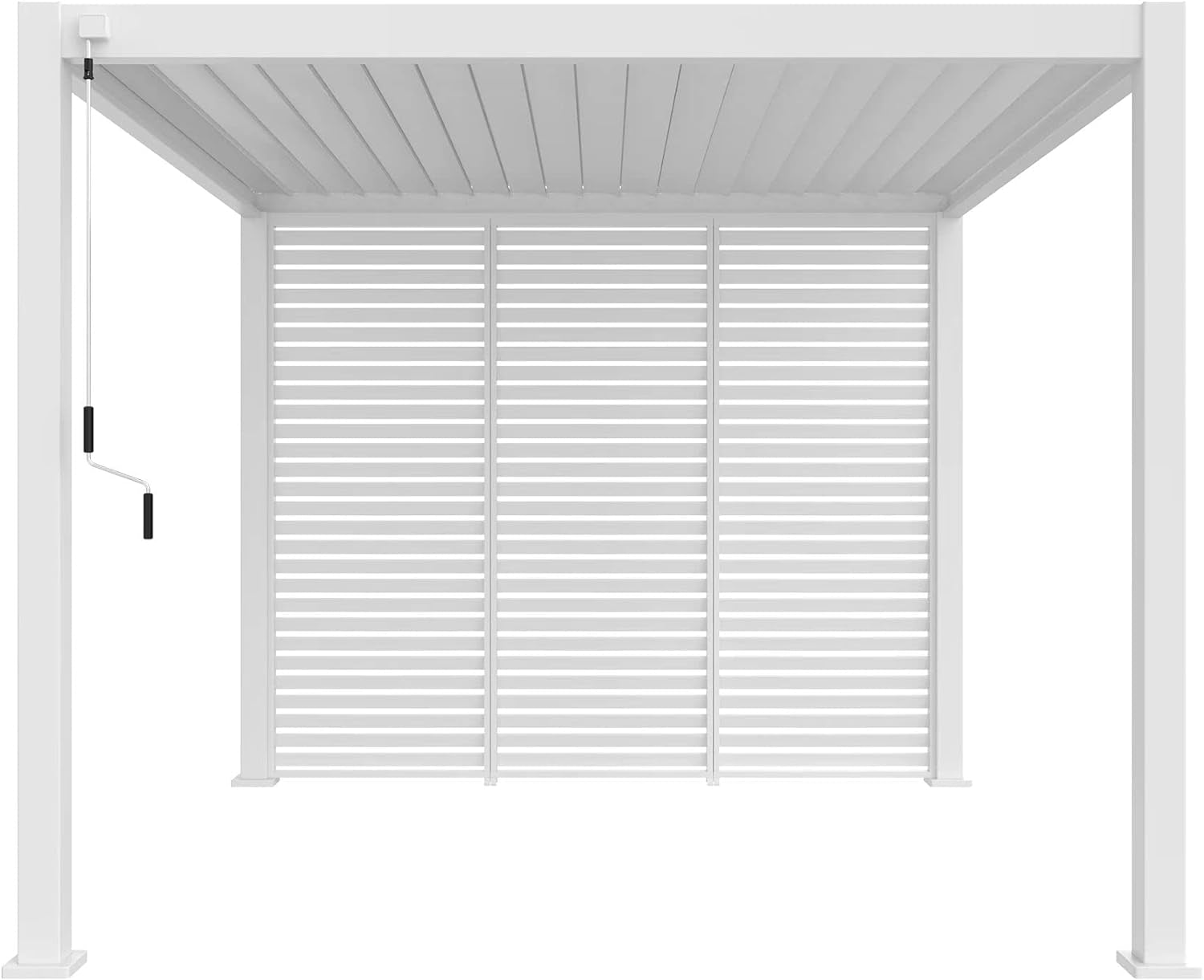 Aluminum Louvered Wall, Side Shade Privacy Screen Panel Suitable for GazeboMate Pergola Gazebo only. Pergola NOT Included. (White)