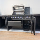 Rockpool Black 4B + Wok L Shape Outdoor Kitchen BBQ Package Black Stone + 2DR Fridge, 2DR Sink, 1DR Cupboard