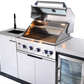 Rockpool White 4B: Designer Outdoor BBQ Kitchen Matt White Stone + White Doors, Fridge & Sink