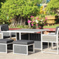 Ariana Dining Set: White Aluminium Designer Outdoor Living Set