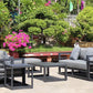 AluLux Hampton Elegance: Premium Black Aluminum Outdoor Lounge Set