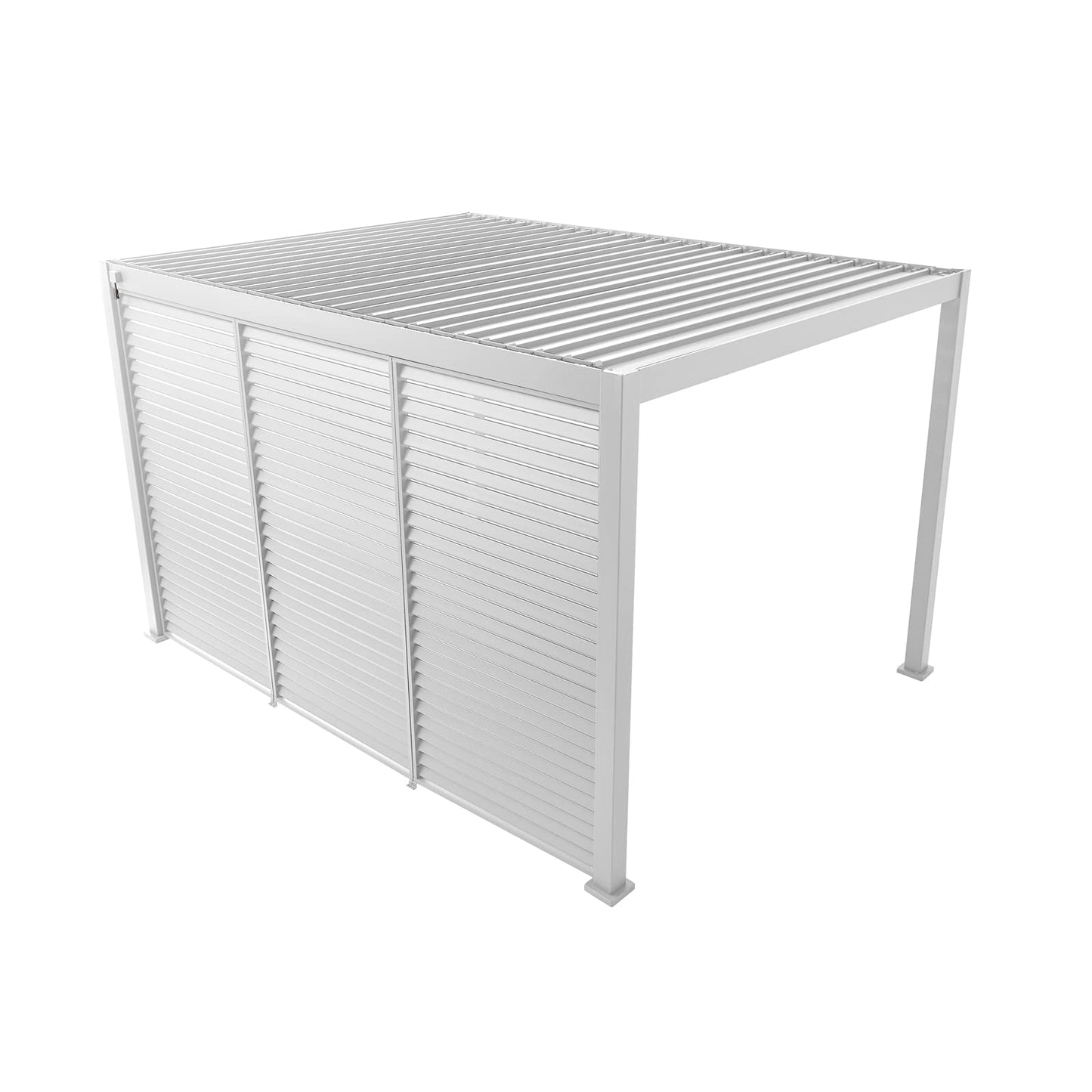 Aluminum Louvered Wall, Side Shade Privacy Screen Panel Suitable for GazeboMate Pergola Gazebo only. Pergola NOT Included. (White)