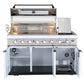 Rockpool 6B + Wok (BBQ Module Only) White Designer 6 Burner Outdoor BBQ Kitchen (BBQ Only Fridge Sink Sold Seperate) - LPG Inc Rotisserie & BBQ Cover