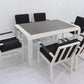 Vito 7 Piece Dining Set: White Aluminium Designer Outdoor Living Set