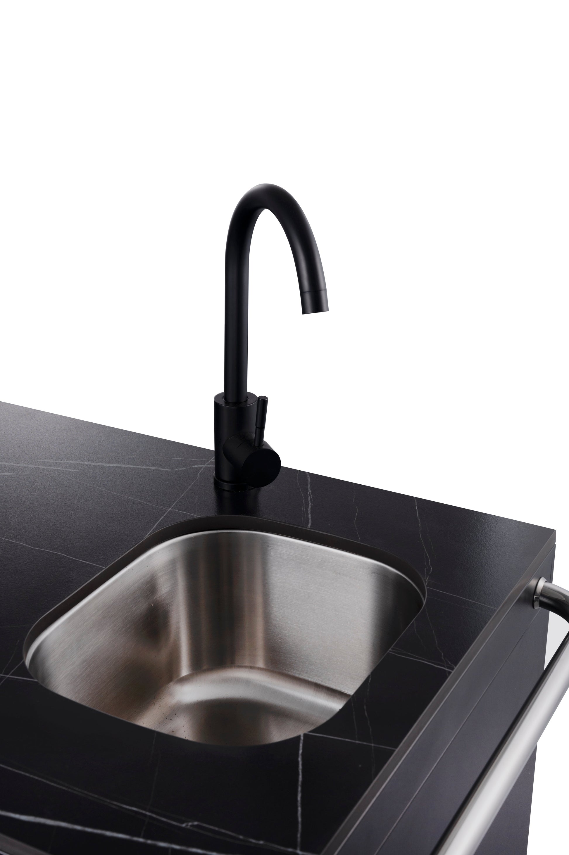 Charcoal Felix 4B + Wok Designer BBQ Kitchen 2.8M: Fridge, Faucet, Sink, Side Wok, Storage Cupboard, Stone Benchtops