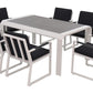 Vito 7 Piece Dining Set: White Aluminium Designer Outdoor Living Set