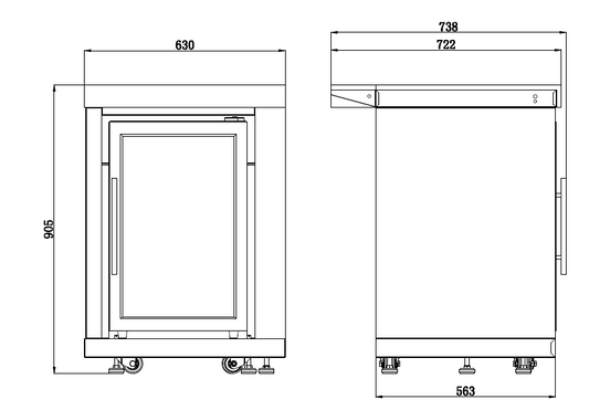 Single Fridge Module Suits Rockpool Black BBQ Kitchen Package Inc Stone Finishes, Aluminum Powder coated Cabinets, Tap, Waste, Hose, Castor Wheels