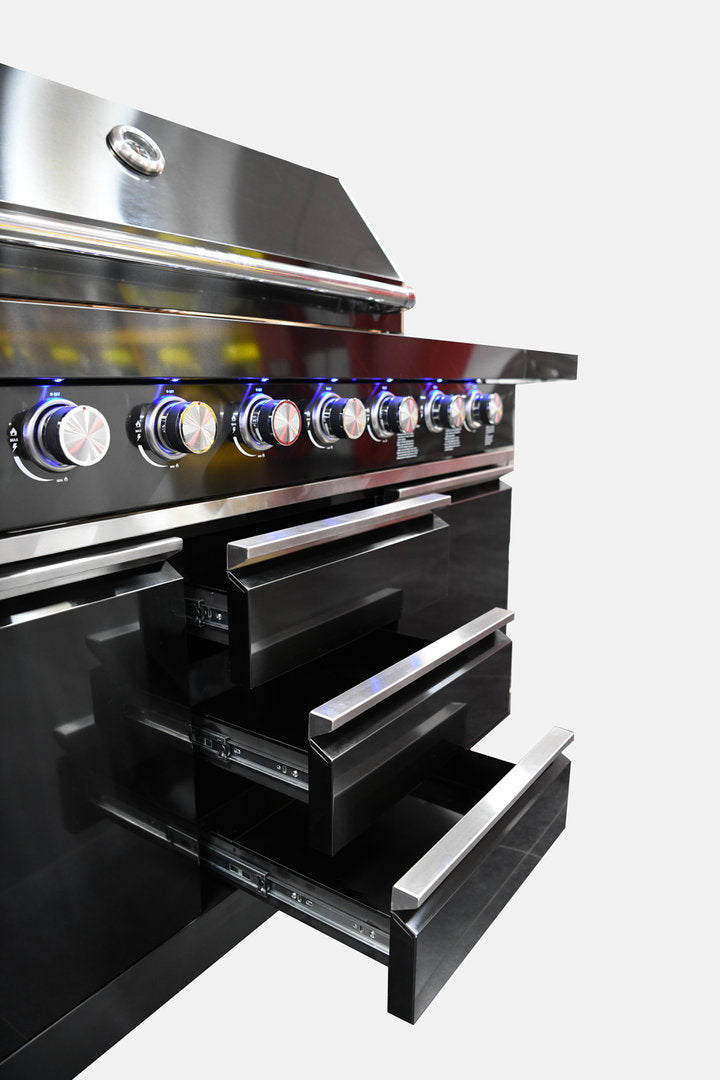 Macelleria Professional 6 Burner Outdoor Kitchen BBQ | Black High Grade #304  Stainless Steel