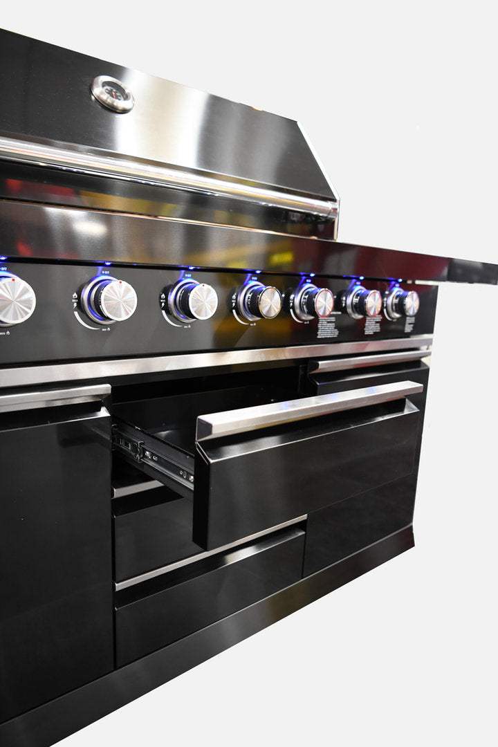 Macelleria Professional 6 Burner Outdoor Kitchen BBQ | Black High Grade #304  Stainless Steel